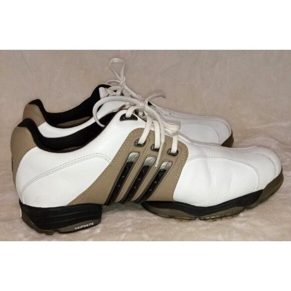 Adidas Adiprene Golf Shoes White Brown Men's Size 8.5 US - Picture 1 of 9